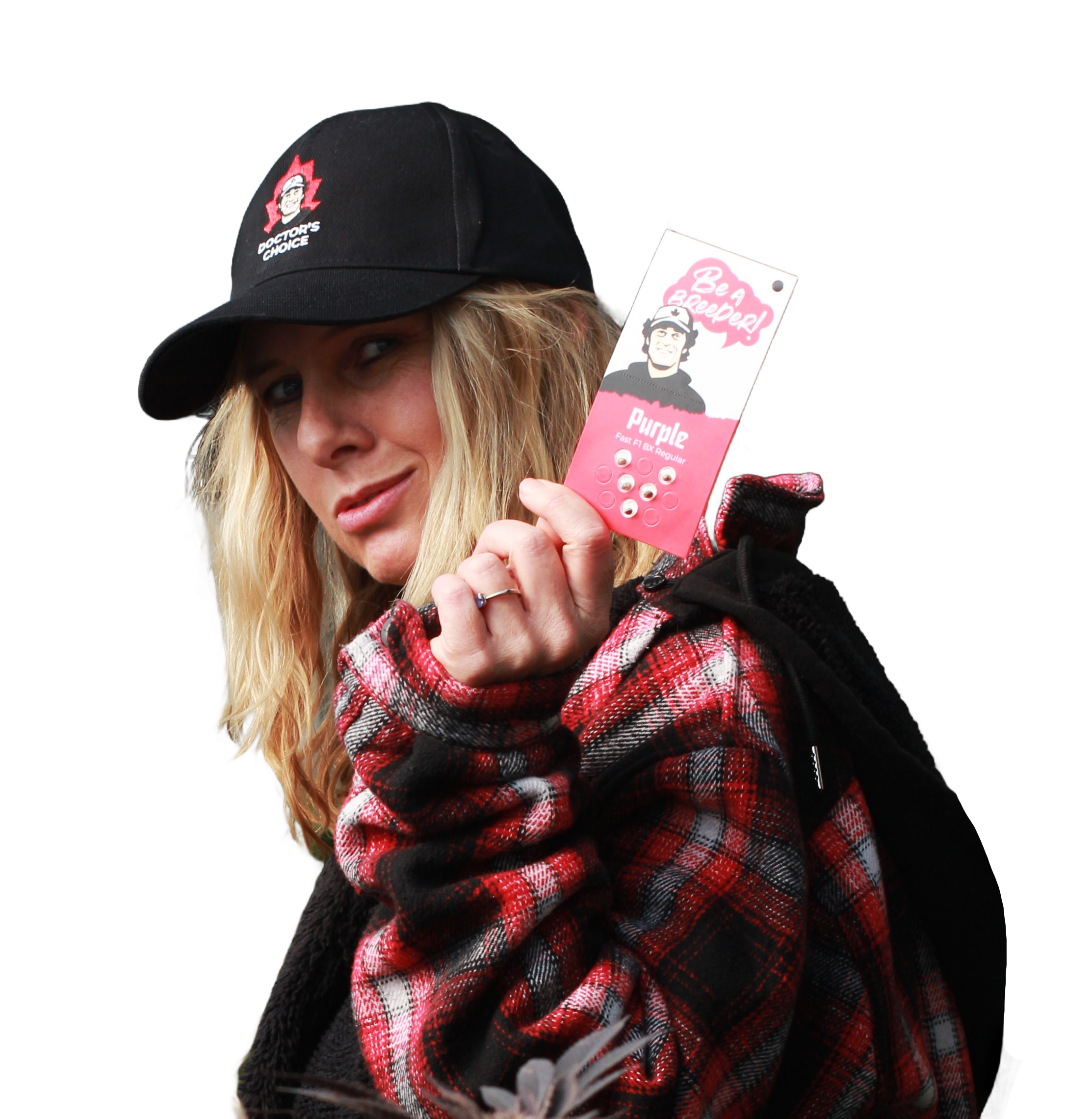 Jane, last season’s DC Family winner, wearing a Doctor’s Choice cap and holding a Purple Fast F1 BX seed pack